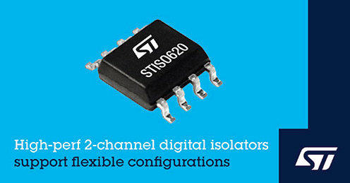 STMICROELECTRONICS’ DUAL-CHANNEL DIGITAL ISOLATORS COVER FLEXIBLE CONFIGURATIONS